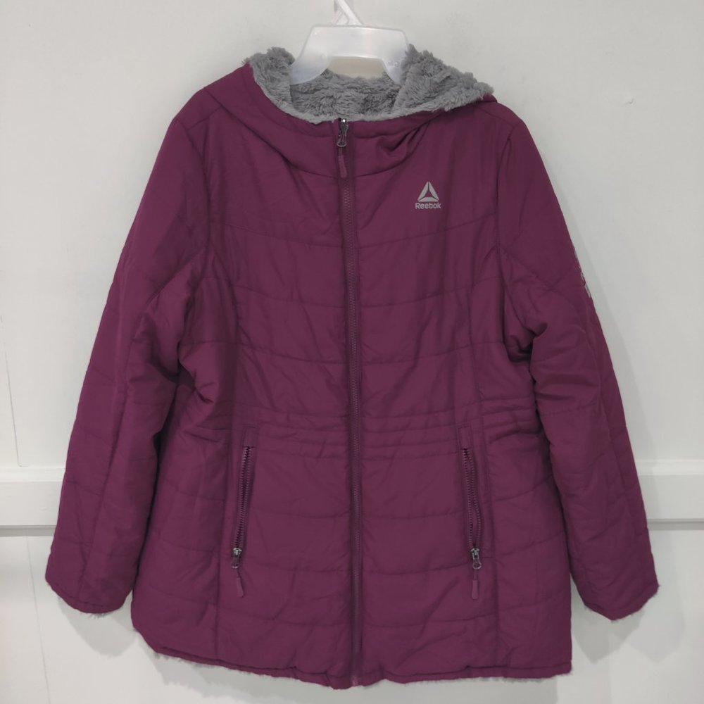 NWoT Reebok Women's Full Zip Fleece Lined Reversable Jacket Size XL $120 CC130